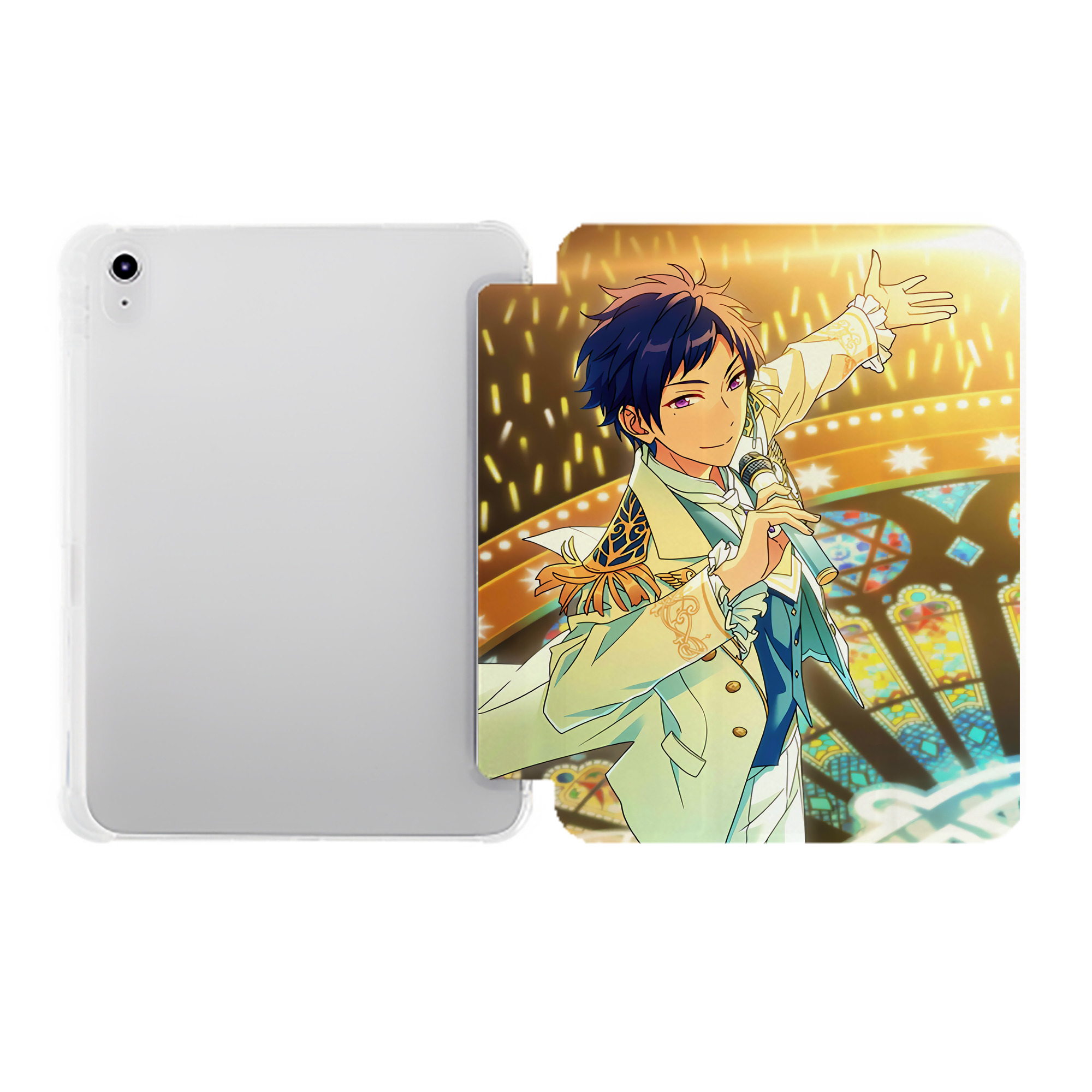 （画像用） あんさんぶるスターズ! Ensemble Stars IPad ケース ペン収納付き 三つ折りスタンド PUレザー×シリコン 対応機種9.5/10.5/10.9インチ